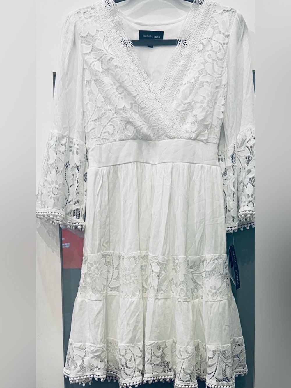 BRAND NEW ISABEL and NINA White Lace Boho Dress Size Medium